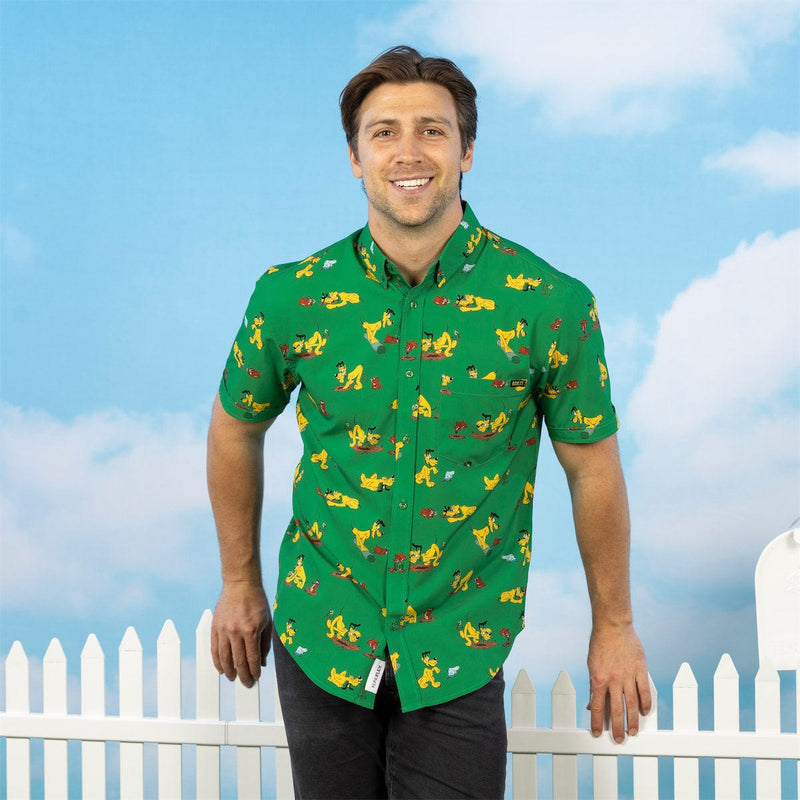 RSVLTS Pluto and the Gopher KUNUFLEX Short Sleeve Shirt in Green — detail 2