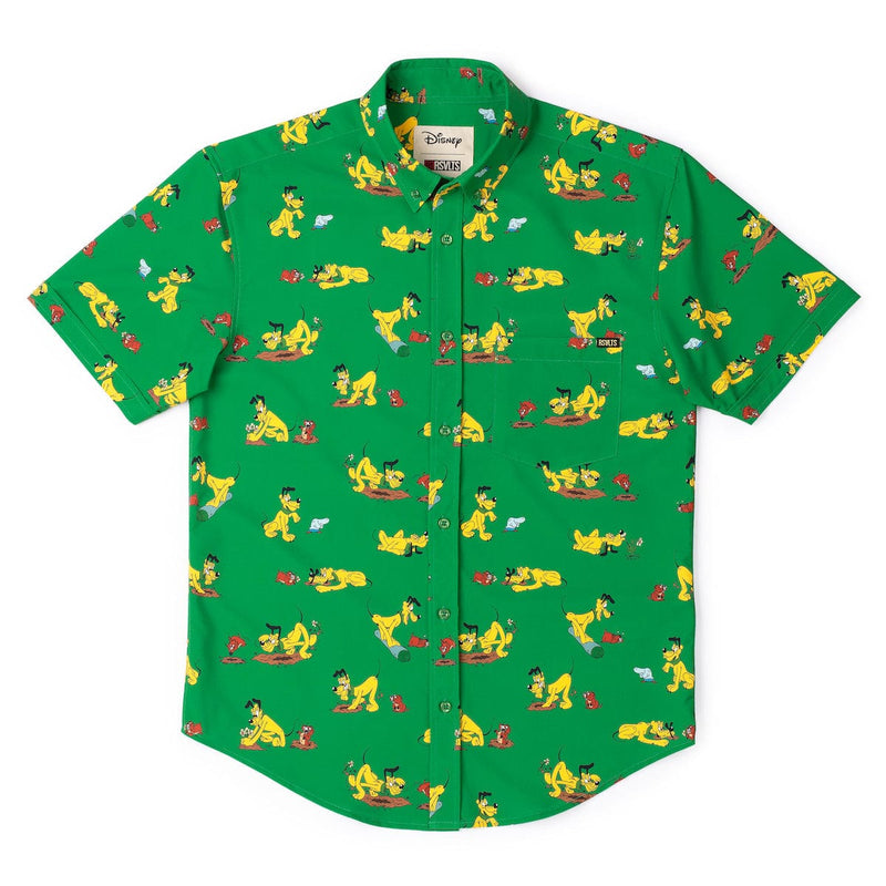 RSVLTS Pluto and the Gopher KUNUFLEX Short Sleeve Shirt in Green — detail 5
