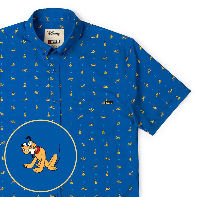 RSVLTS Lil Plutos KUNUFLEX Short Sleeve Shirt in Blue — front view