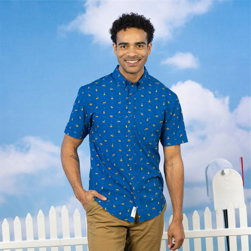 RSVLTS Lil Plutos KUNUFLEX Short Sleeve Shirt in Blue — detail 2