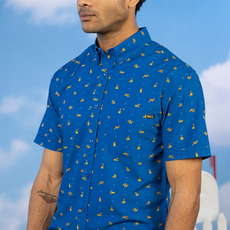 RSVLTS Lil Plutos KUNUFLEX Short Sleeve Shirt in Blue — detail 4