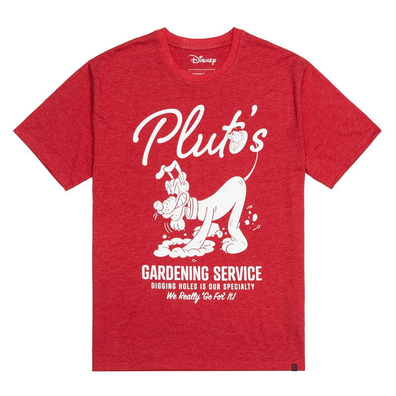RSVLTS Pluto's Gardening Service Crewneck Tee in Red — front view