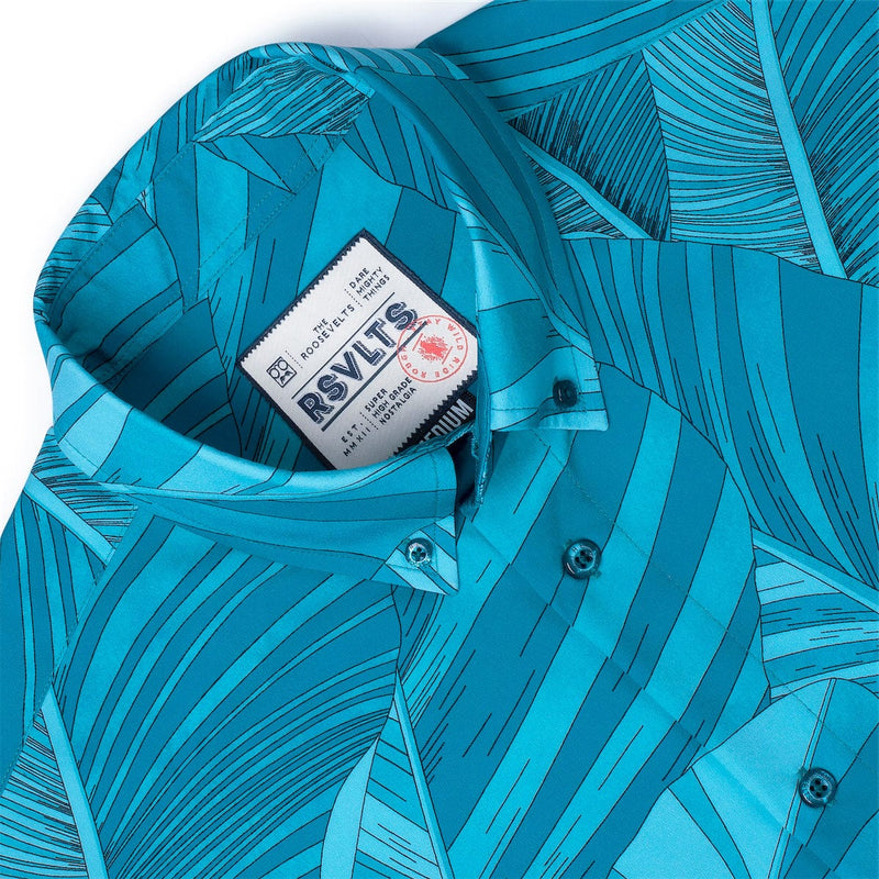 RSVLTS No Signal KUNUFLEX Short Sleeve Shirt in Blue — detail 2