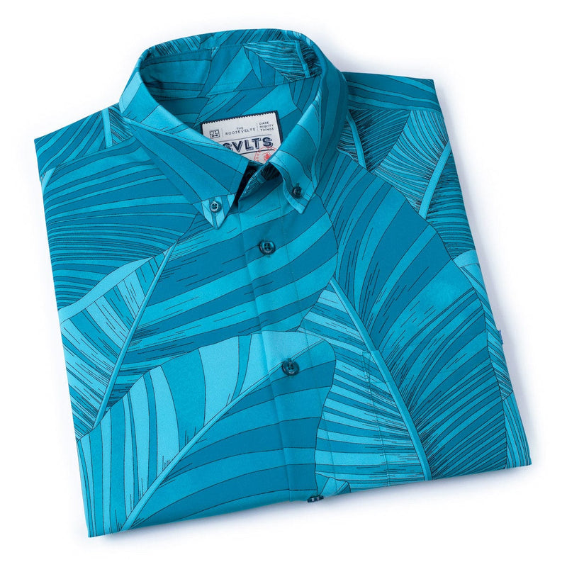RSVLTS No Signal KUNUFLEX Short Sleeve Shirt in Blue — detail 4