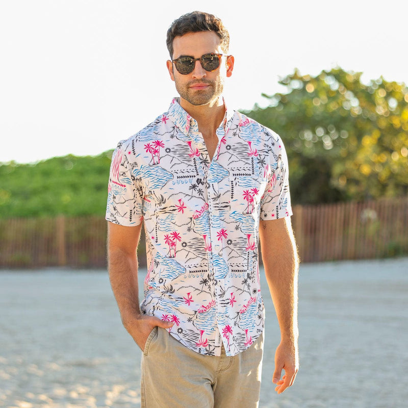 RSVLTS Soleil Beach (Day) KUNUFLEX Short Sleeve Shirt in Multicolor — detail 2