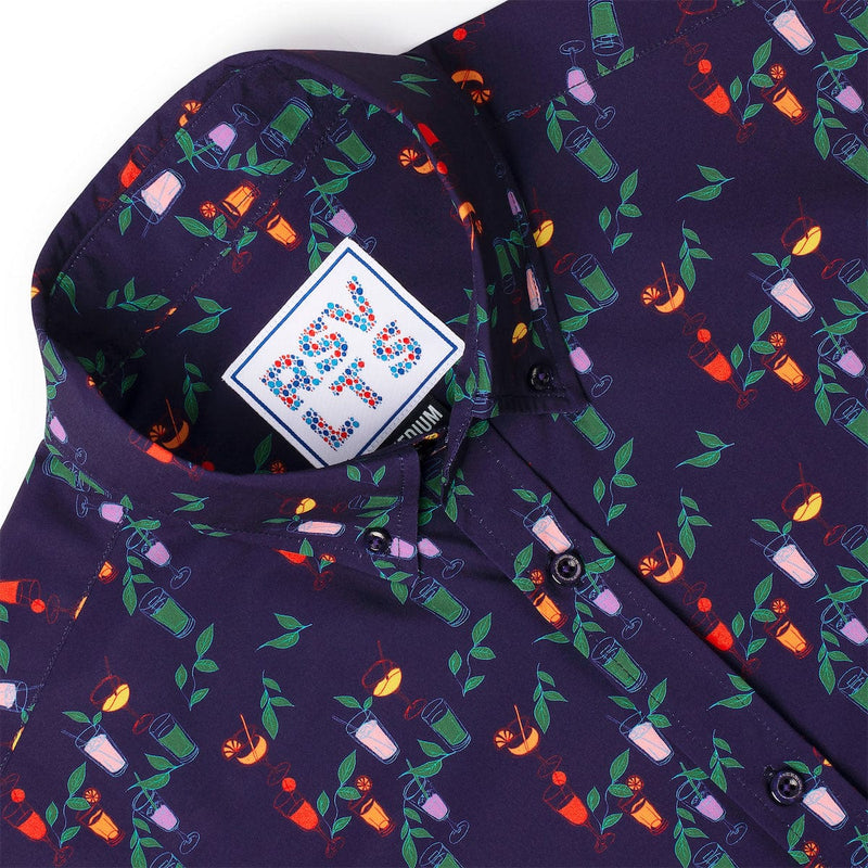 RSVLTS Off the Clock-tails KUNUFLEX Short Sleeve Shirt in Purple — detail 2