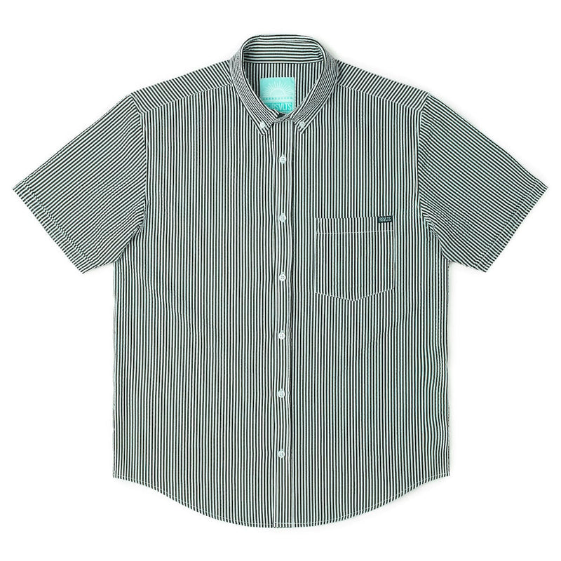 RSVLTS John, My Boy! Stretch Seersucker Short Sleeve Shirt in Green — detail 5