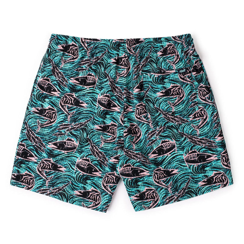 RSVLTS Fishies Stretch Seersucker Hybrid Shorts in Green — detail 5