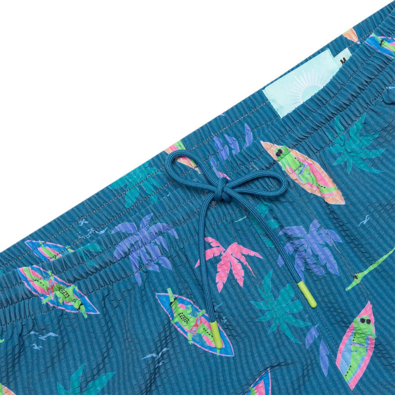 RSVLTS Gator Rays Stretch Seersucker Hybrid Shorts in Blue — detail 3
