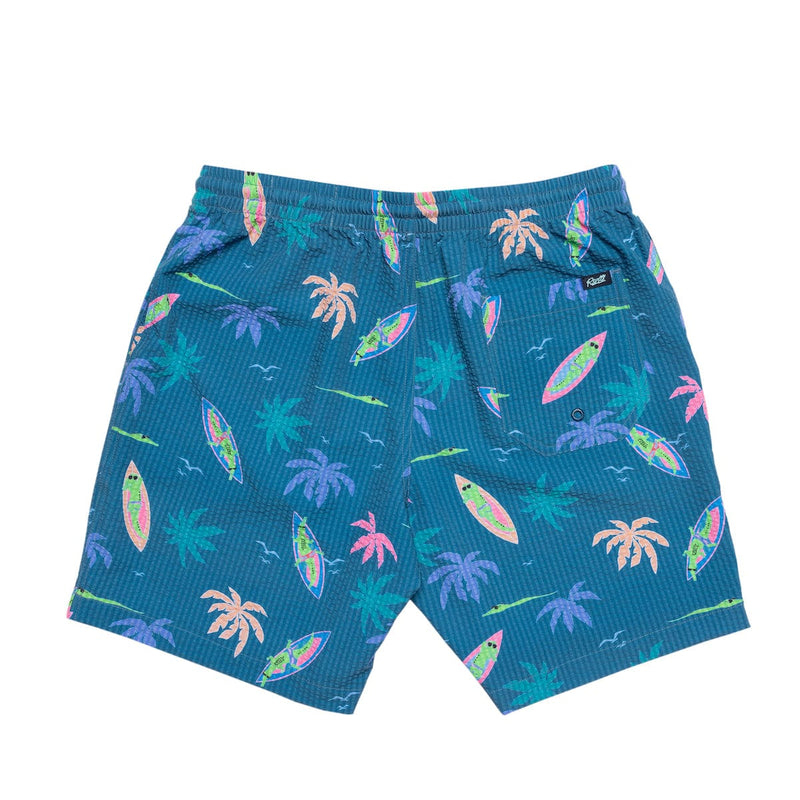 RSVLTS Gator Rays Stretch Seersucker Hybrid Shorts in Blue — detail 5