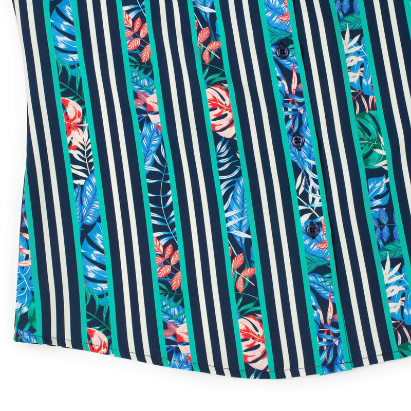 RSVLTS Dream Between the Lines Women's KUNUFLEX Short Sleeve Shirt in Blue — detail 6