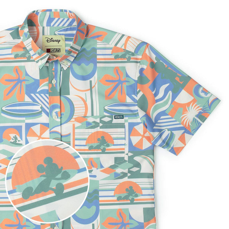 RSVLTS Mickey's Endless Summer KUNUFLEX Short Sleeve Shirt in Multicolor — front view