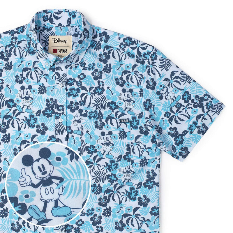 RSVLTS Aloha Pal KUNUFLEX Short Sleeve Shirt in Blue — front view