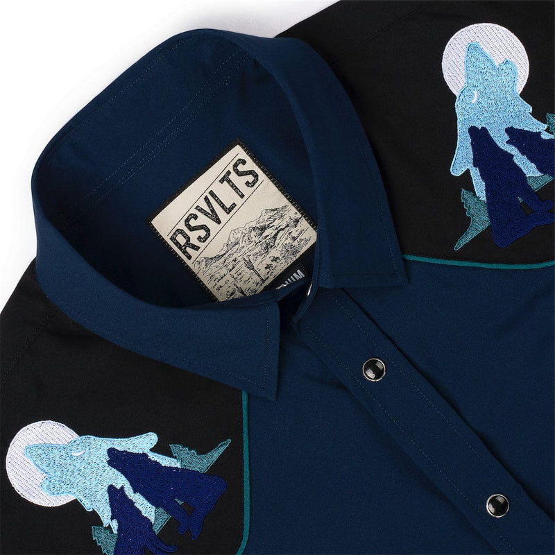 RSVLTS Call of the Wild Roper Short Sleeve Shirt in Blue — detail 2