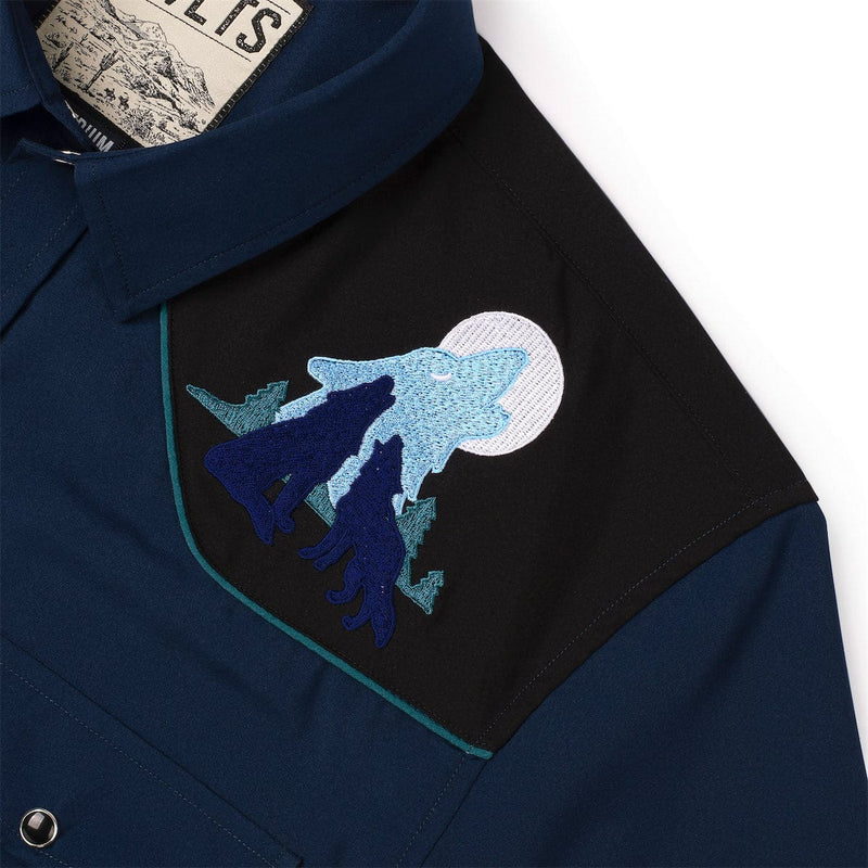 RSVLTS Call of the Wild Roper Short Sleeve Shirt in Blue — detail 3