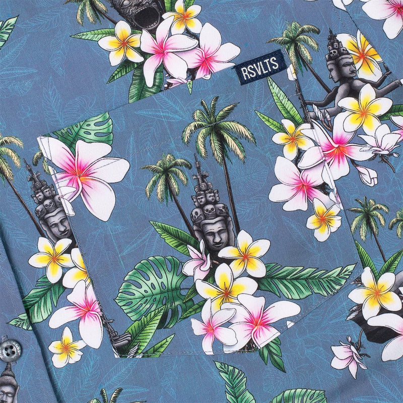 RSVLTS Wander Laos KUNUFLEX Short Sleeve Shirt in Gray — detail 2