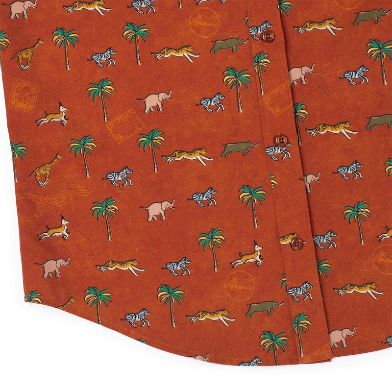 RSVLTS Destination Darjeeling KUNUFLEX Short Sleeve Shirt in Brown — detail 2
