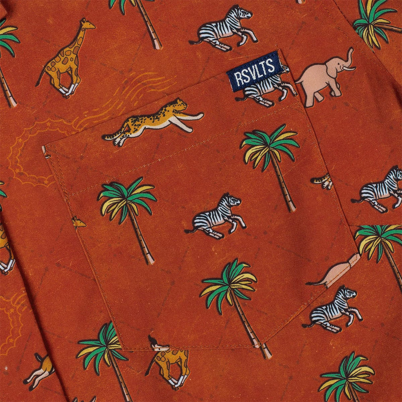 RSVLTS Destination Darjeeling Women's KUNUFLEX Short Sleeve Shirt in Brown — detail 2