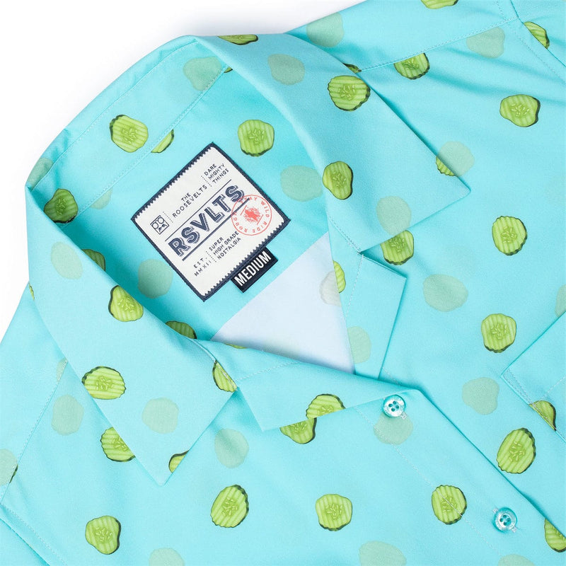 RSVLTS Kind of a Big Dill Women's KUNUFLEX Short Sleeve Shirt in Green — detail 3