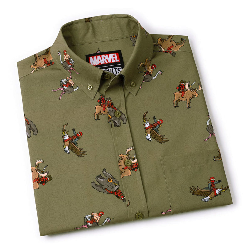 RSVLTS Deady Riding Things KUNUFLEX Short Sleeve Shirt in Green — detail 4