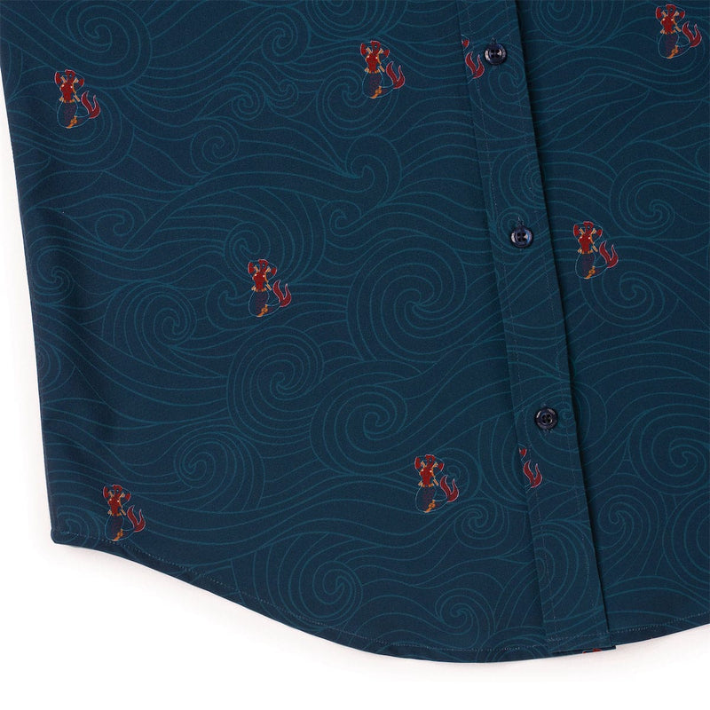 RSVLTS Merc-maid KUNUFLEX Short Sleeve Shirt in Blue — detail 4