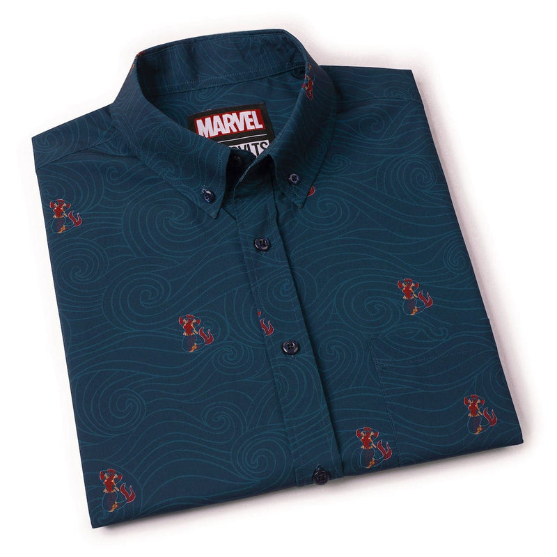RSVLTS Merc-maid KUNUFLEX Short Sleeve Shirt in Blue — detail 5