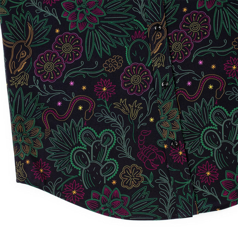 RSVLTS Midnight Mesa KUNUFLEX Short Sleeve Shirt in Black — detail 2
