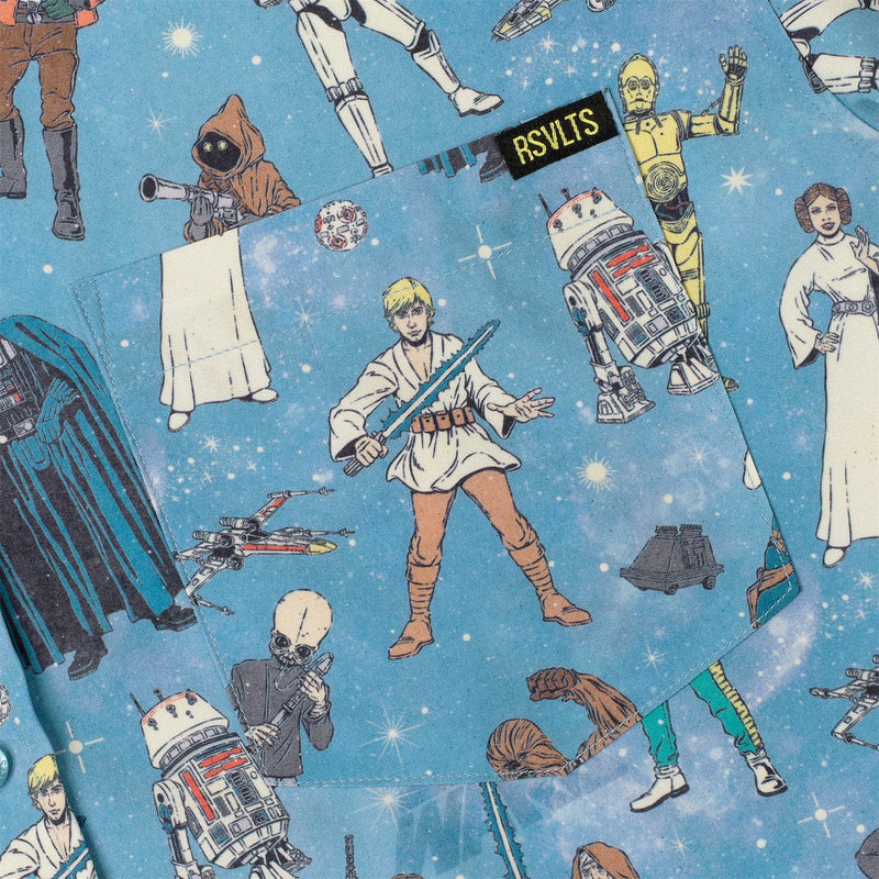 RSVLTS Retro ‘77 KUNUFLEX Short Sleeve Shirt in Blue — detail 2
