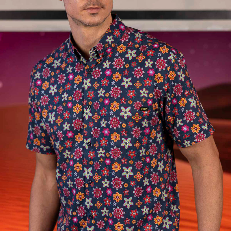 RSVLTS Galactic Garden KUNUFLEX Short Sleeve Shirt in Multicolor — detail 2