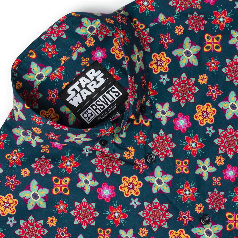 RSVLTS Galactic Garden KUNUFLEX Short Sleeve Shirt in Multicolor — detail 4