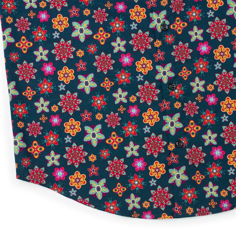 RSVLTS Galactic Garden KUNUFLEX Short Sleeve Shirt in Multicolor — detail 5