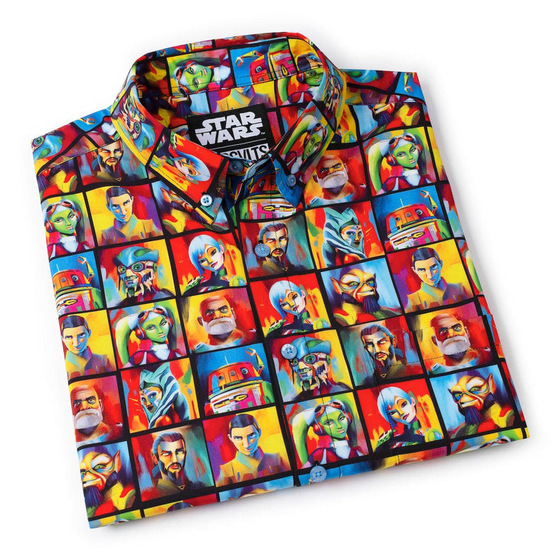 RSVLTS Artistic Rebellion KUNUFLEX Short Sleeve Shirt in Multicolor — detail 3