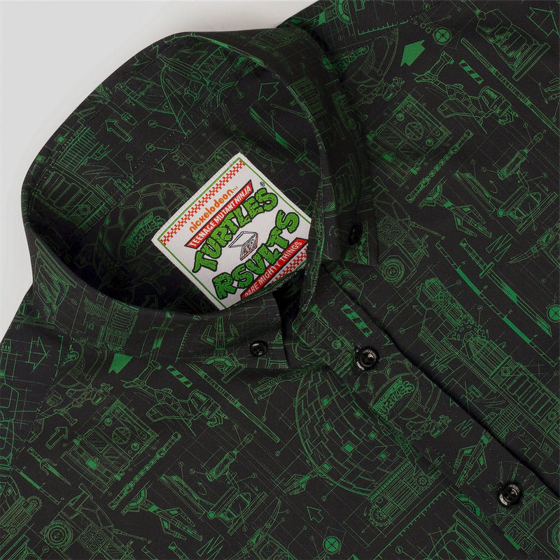 RSVLTS Greenprints KUNUFLEX Short Sleeve Shirt in Black — detail 3