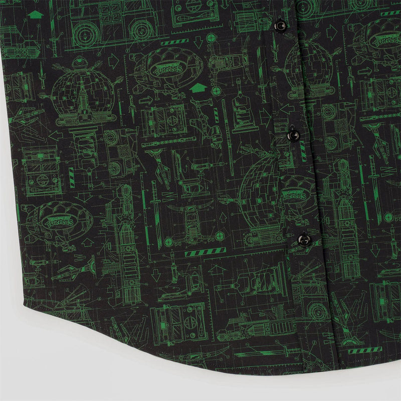 RSVLTS Greenprints KUNUFLEX Short Sleeve Shirt in Black — detail 4