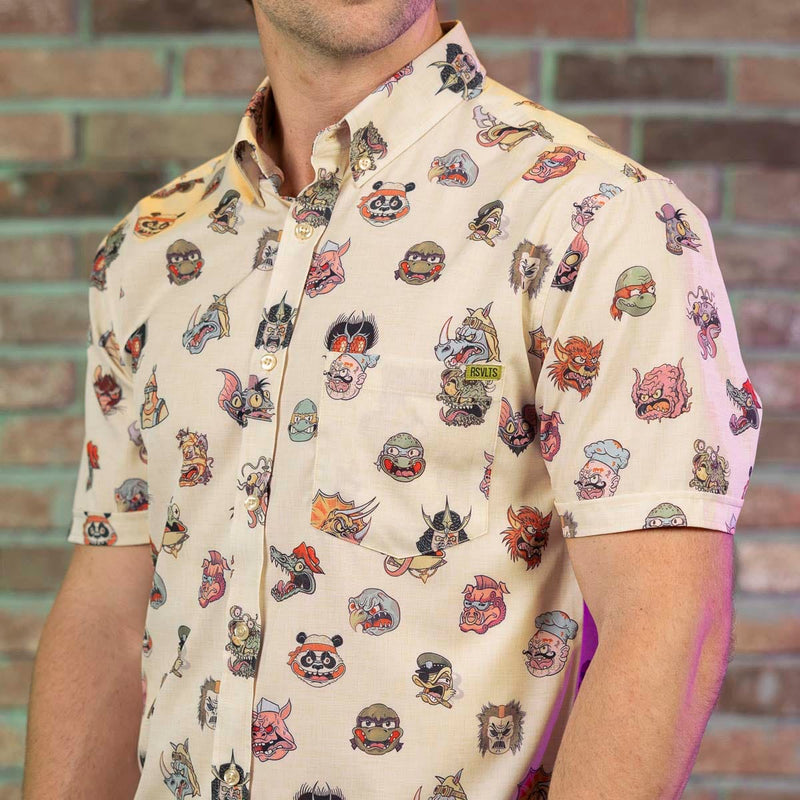 RSVLTS Radical Ink KUNUFLEX Short Sleeve Shirt in Neutral — detail 4