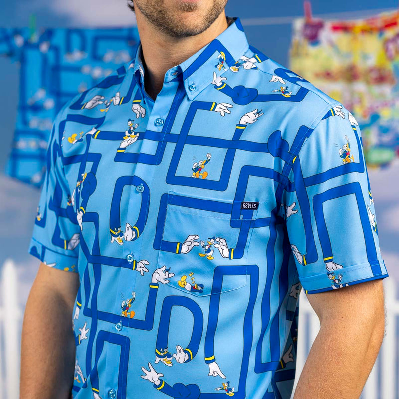 RSVLTS Out on a Limb KUNUFLEX Short Sleeve Shirt in Blue — detail 3