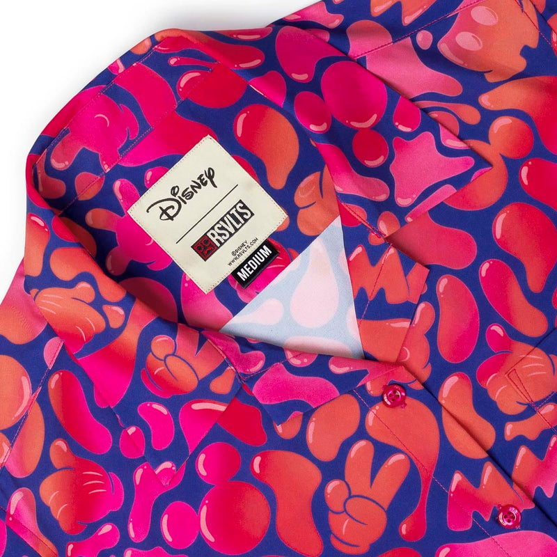 RSVLTS Glow Flow Mickey Women's KUNUFLEX Short Sleeve Shirt in Pink — detail 3