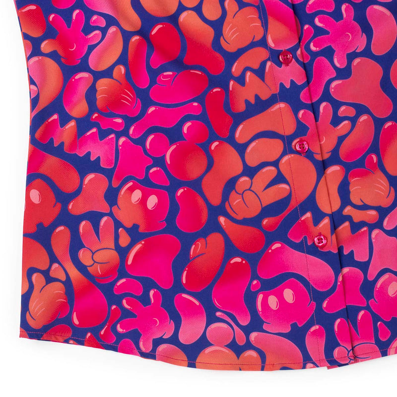 RSVLTS Glow Flow Mickey Women's KUNUFLEX Short Sleeve Shirt in Pink — detail 4