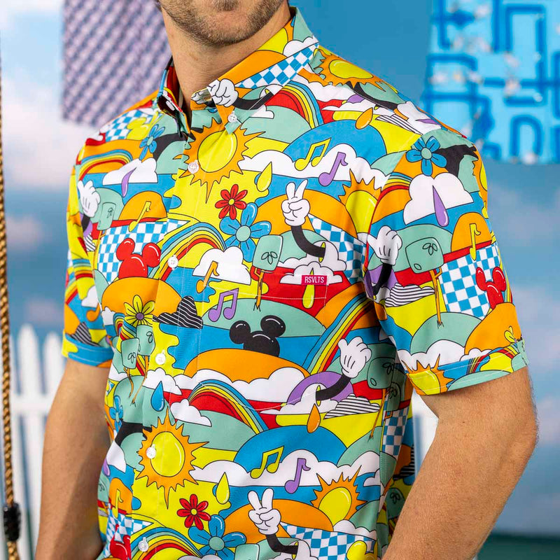 RSVLTS Dreamland Drip KUNUFLEX Short Sleeve Shirt in Multicolor — detail 3