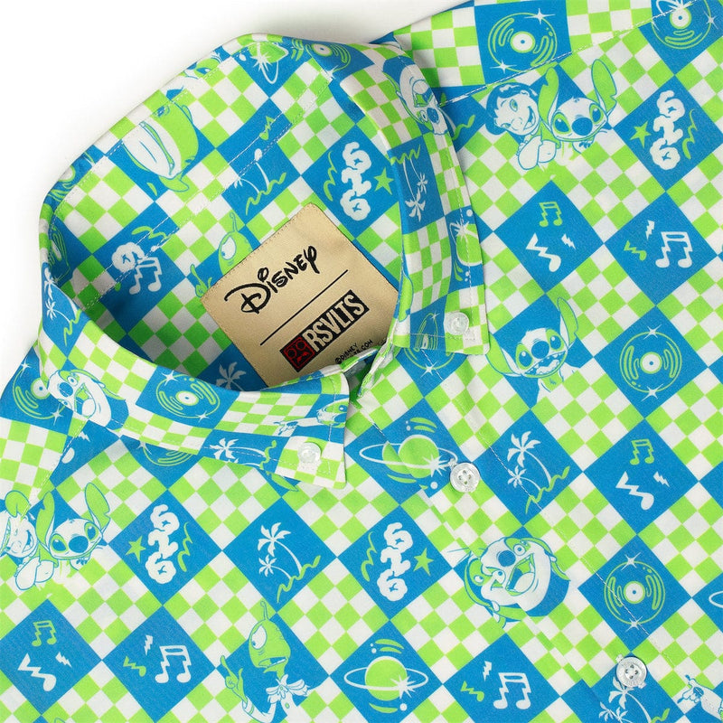 RSVLTS Galactic Groovin' KUNUFLEX Short Sleeve Shirt in Green — detail 4