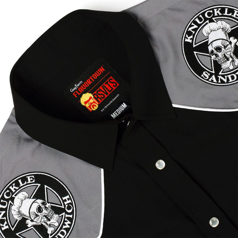 RSVLTS Knuckle Sandwich Roper Short Sleeve Shirt in Black — detail 5
