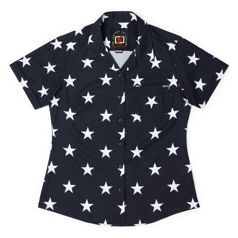 RSVLTS Hubble Women's KUNUFLEX Short Sleeve Shirt (Legends Edition) in Black — detail 2