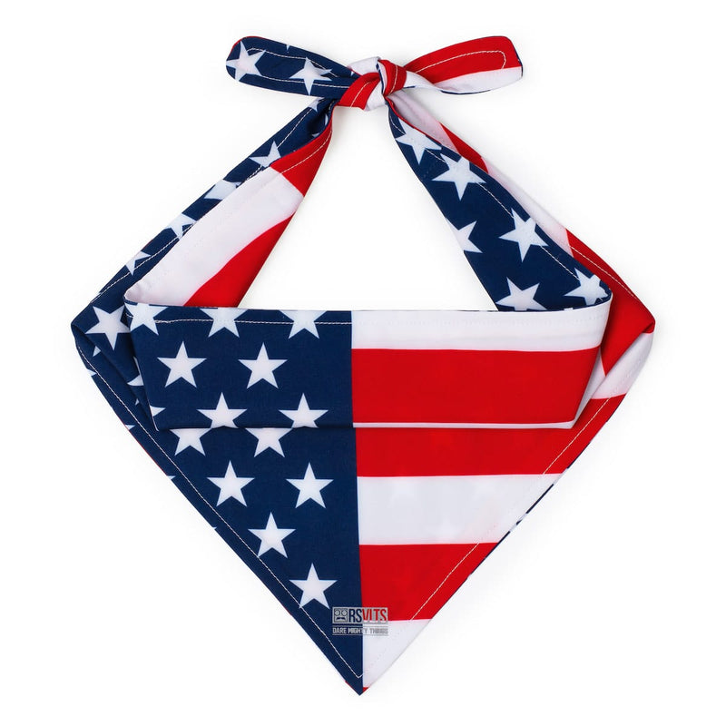 RSVLTS Star-Spangled 'Dana Dog Bandana in Blue — front view