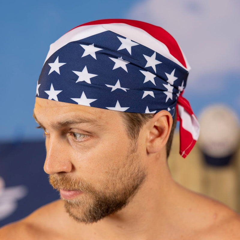 RSVLTS Star-Spangled 'Dana Bandana in Blue — front view