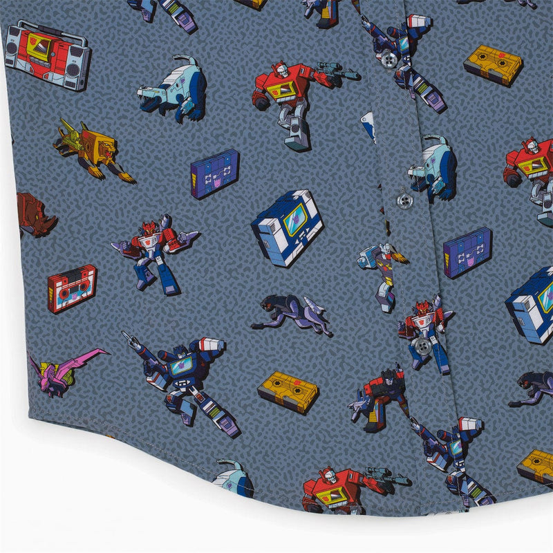 RSVLTS Boombox Beatdown KUNUFLEX Short Sleeve Shirt in Gray — detail 3