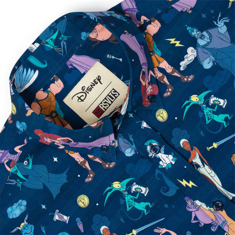 RSVLTS Grecian Gallery KUNUFLEX Short Sleeve Shirt in Blue — detail 4