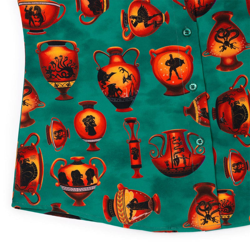 RSVLTS Vases of Valor Women's KUNUFLEX Short Sleeve Shirt in Green — detail 6
