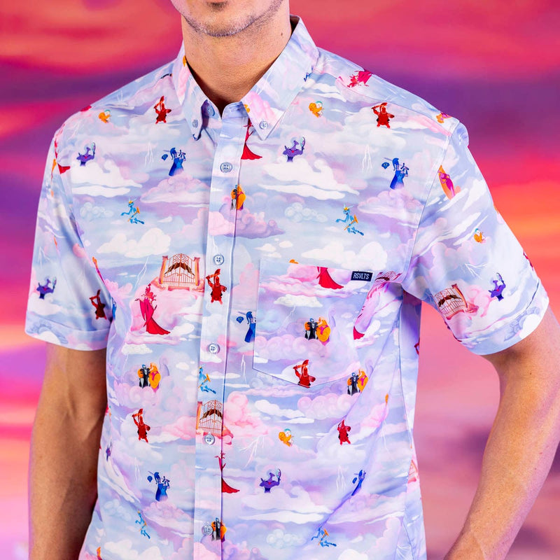 RSVLTS Pantheon Party KUNUFLEX Short Sleeve Shirt in Pink — detail 3