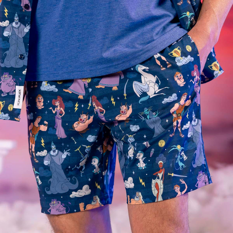 RSVLTS Grecian Gallery Hybrid Shorts in Blue — detail 2