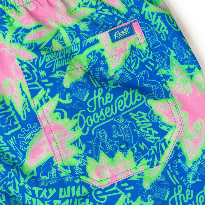 RSVLTS Camp Kunu Floral (Light Blue) Hybrid Shorts — detail 3